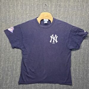 Vintage Adidas New York Yankees T Shirt Men XL 100th Anniversary 2003 Navy MLB